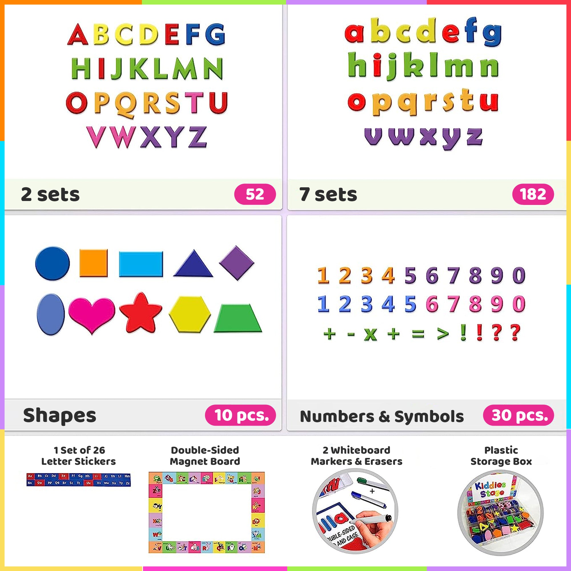 Parteet Learning Magnetic Shapes (Pack of 20 Shapes) Magentic